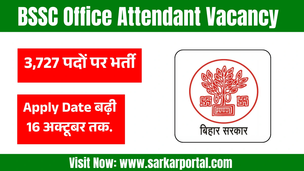 BSSC Office Attendant Vacancy 2025